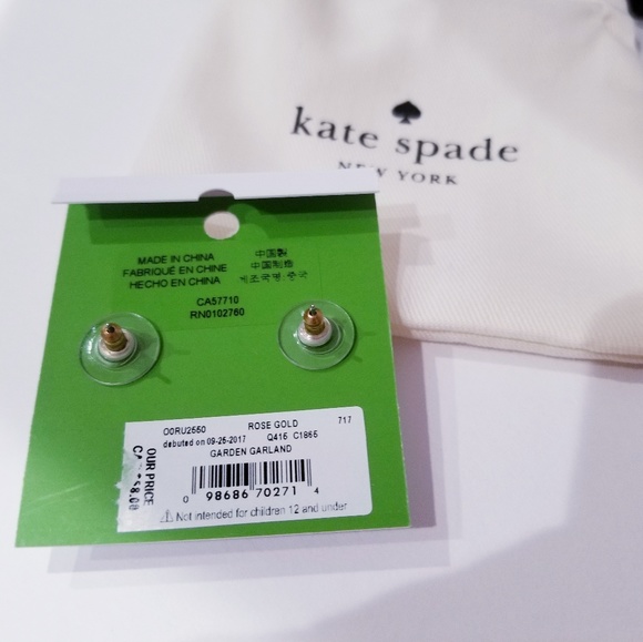 Kate Spade Garden Garland Rose Gold Earrings Studs - Picture 4 of 4